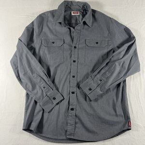 Wrangler Men's Dark Gray Long Sleeve Button-Down Casual Shirt Size Medium